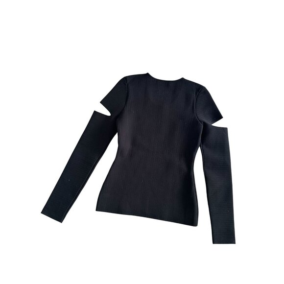 ALEXANDER WANG Black Cold Shoulder Sweater Top Size XS - Picture 6 of 8